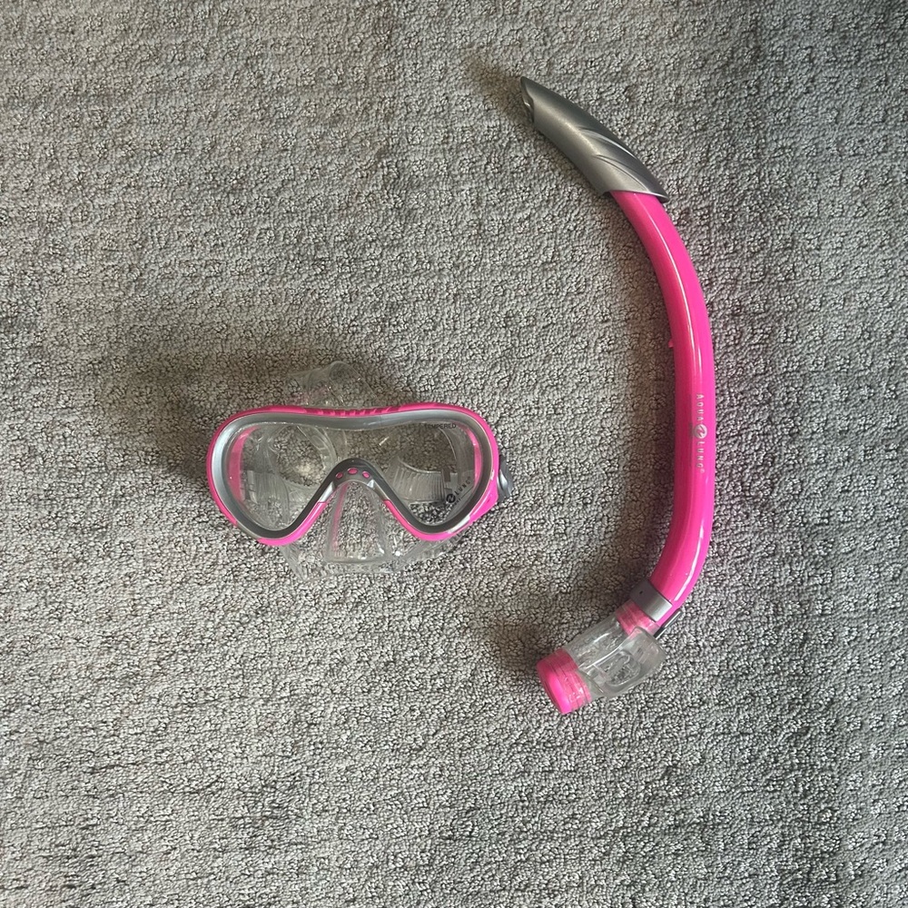 Aqua Lung Sport Snorkeling Combo Junior | Kids Pink Snorkel & Dive Mask Preowned